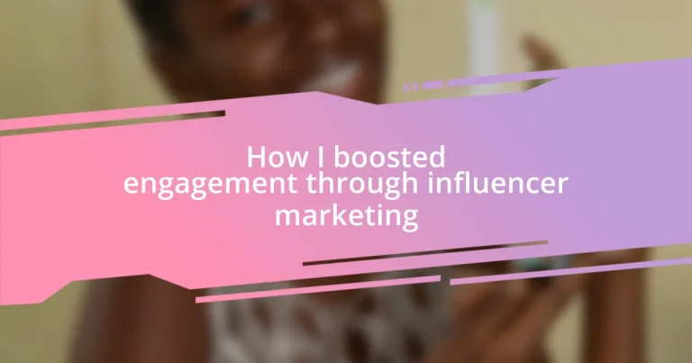 How I boosted engagement through influencer marketing