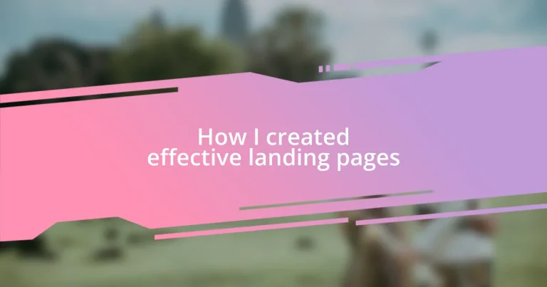 How I created effective landing pages