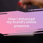 How I enhanced my brand’s online presence