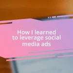 How I learned to leverage social media ads