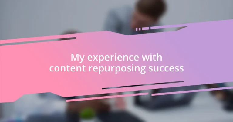 My experience with content repurposing success