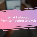 What I adapted from competitor analysis