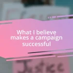 What I believe makes a campaign successful