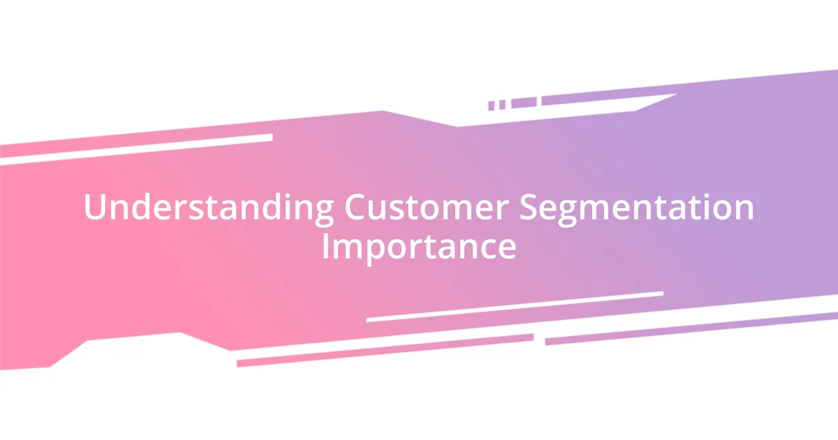 Understanding Customer Segmentation Importance